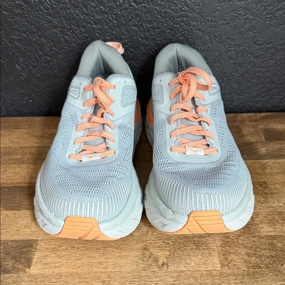 Hoka Bondi 7 Men’s Running Shoes - Light Gray with Orange Accents Size 9 - Picture 2 of 5